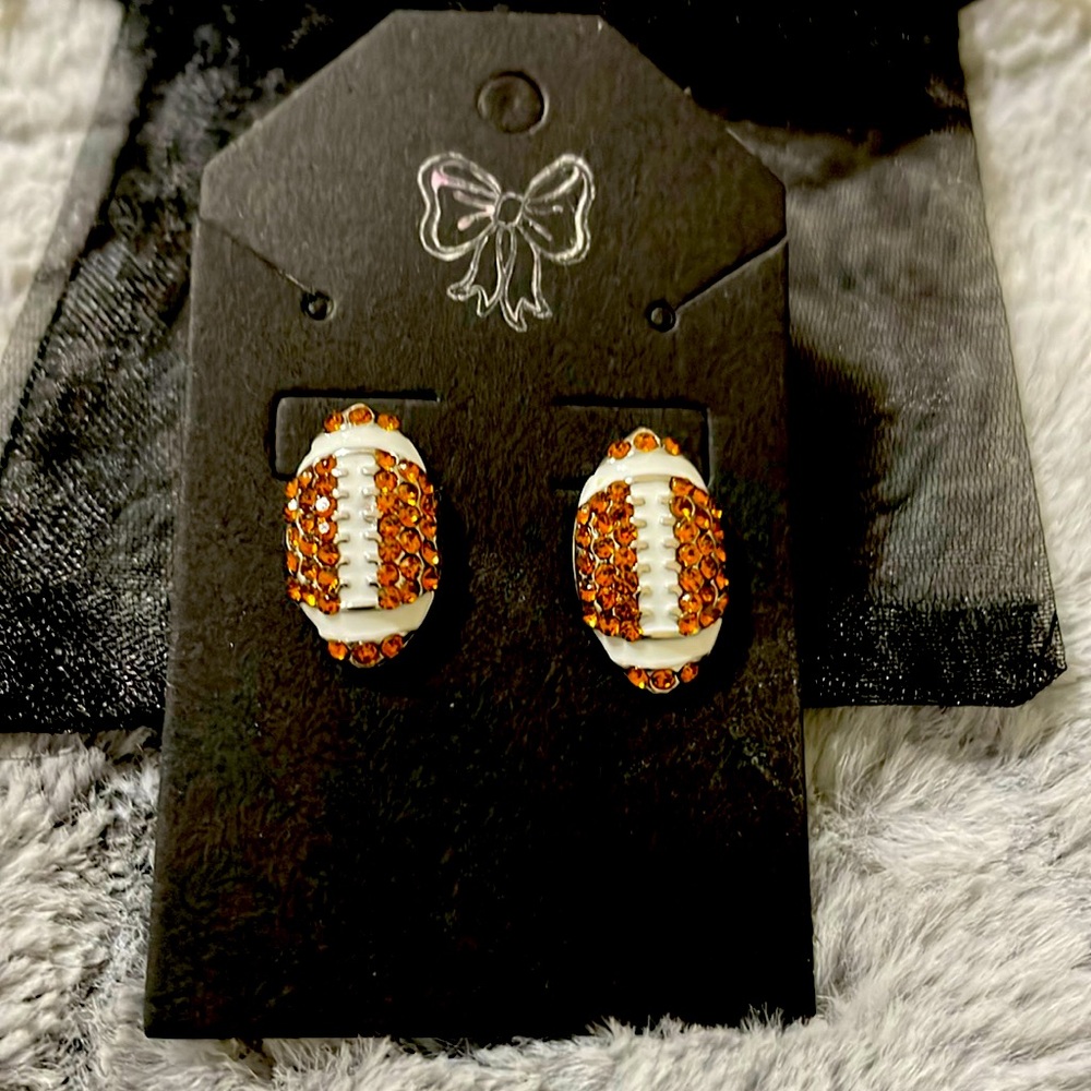 NEW! Enamel and rhinestone footballs.